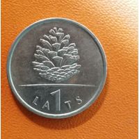 Латвия 2 Республика, 1 лат 2006 г., "ШИШКА",  KM# 74