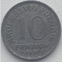 Польша 10 фенигов 1917 г.