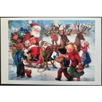 Санта Клаус и Рождественские олени. Россия.