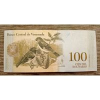 Werty71 Венесуэла 100000 боливаров 2017 UNC банкнота воробьи