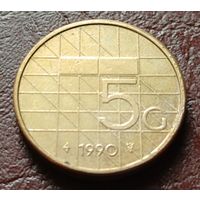 Нидерланды 5 гульденов, 1990    ( 1-13-4 )