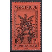 55.FrK. Франция. Колонии. Мартиника. Доплатные марки. Фрукты. 1933 г. 1 Fr.  Mi.#20.