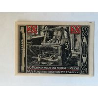 Германия, нотгельды, 20 пфеннигов 1921 год, округ Форт-Лауриц, частная типография
