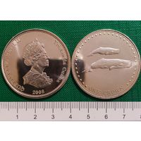 Тристан-да-Кунья 1 крона 2008 год "Кашалоты"