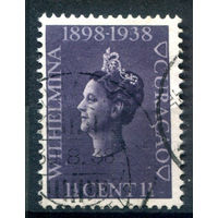 Нидерландские колонии - Кюрасао - 1938г. - 40 лет правления королевы Вильгельмины, 1 1/2 с - 1 марка - гашёная [Mi 160]. #3-WB-101-A-1