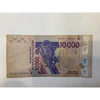 Западная Африка Кот-д`Ивуар, 10000 франков 2003 г., литера "А",-0108