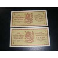 Финляндия, 1 Марка 1963 х 2 номера подряд