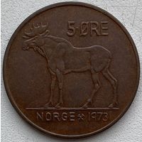 Норвегия 5 эре 1973 г. Лось