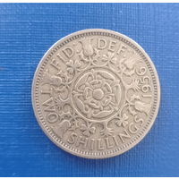 Великобритания 2 шиллинга 1956 год королева Елизавета