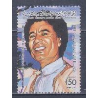 [1917] Ливия 1987. Известные люди.Политика.Муаммар Каддафи. Гашеная марка.