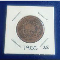 Монета Япония 1 сен 1900