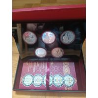 Комплект медно-никелевых монет &quot;Слуцкие пояса&quot; в оригинальном футляре.