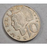 1958 год 10 шиллингов  Австрия   серебро