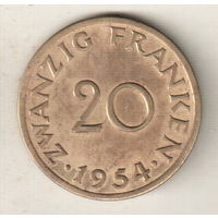 Саар 20 франк 1954
