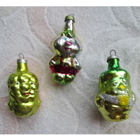 Елочные игрушки - 3 персонажа из сказки "Чиполлино". Цена за лот