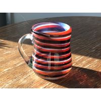 Чашка цветное стекло 10х9см винтаж