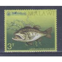 [1874] Малави 1974. Фауна.Рыбы. Гашеная марка.
