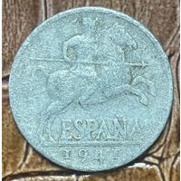 Монета. Испания. 10 сентимо 1941 год.