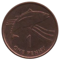 ЗАМОРСКАЯ ТЕРРИТОРИЯ ОСТРОВОВ СВЯТОЙ ЕЛЕНЫ И ВОЗНЕСЕНИЯ. 1 ПЕННИ 1997. ФАУНА. ТУНЕЦ