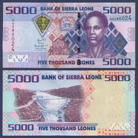 Сьерра-Леоне, 5000 леоне 2015 г, P-32с (HH, лидер восстания Сенгбе Пье), UNC