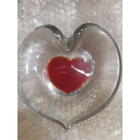 Пепельница сердце Неман винтаж, пресс папье.