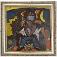 Кищенко А.М "Рождение", 1991г. ДВП, масло. Размер 62х63 см.