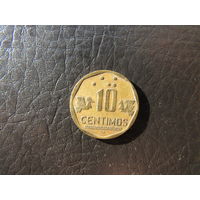 Перу. 10 сентемов. 1997. С 20 копеек. Распродажа коллекции. Смотрите другие лоты.
