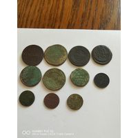 Лот медных монет Российской империи стопроцентный оригинал самая, привлекательная цена трёхдневный аукцион