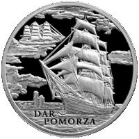 20 руб. Серебро, Беларусь. Дар Поможа (Dar Pomorza), серия Парусные корабли