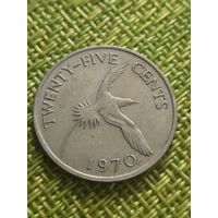 Бермуды 25 центов 1970 г