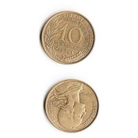 10 сантимов Франция 1970 год