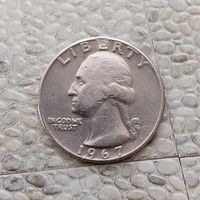 1/4 доллара (квотер) 1967 года США.