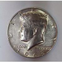 1/2 доллара 1968 Кеннеди США. Серебро! Штемпельная!