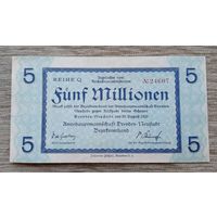 Werty71 Германия Веймар 5000000 марок 1923 банкнота 5 миллионов гроссгельд Дрезден