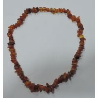 Бусы из натурального матового янтаря 70-е годы Прибалтика. Длина 40 см.