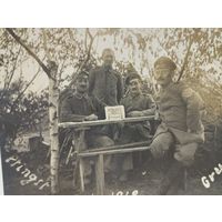 Фото ПМВ  Офицеры на передовой восточный фронт, конец войны 1918 год . Оригинал!