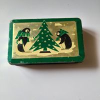 Жестяная коробка - банка Пингвины. СССР