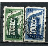 Италия - 1956 - Европа (C.E.P.T.) - Реконструкция - [Mi. 973-974] - полная серия - 2 марки. Гашеные.  (Лот 19GM)-T2P56