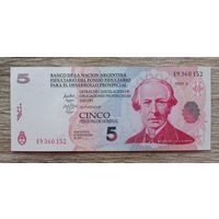Werty71 Аргентина 5 песо 2006 UNC банкнота