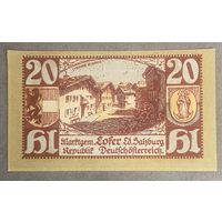 Нотгельды Австрия Лофер 20 геллеров 1921 год