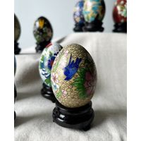 Статуэтка Яйцо Клуазоне клуазонне Перегородчатая эмаль с подставкой 6,5 х 4,5см