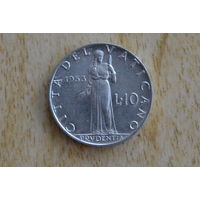 Ватикан 10 лир 1953