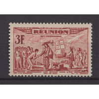 Французский Реюньон 1943 ** Авиапочта, 300-летие высадки французов на остров Бурбон, названный в честь Дома Бурбонов, марка из серии 3F