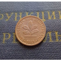 1 пфенниг 1981 (F) Германия ФРГ #10