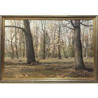 Каталожный Бржозовский Г.Ф "Дубы Курасовщины", холст, масло. Размер 75х114 см.