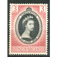 Британские колонии - Сент-Люсия - 1953г. - коронация королевы Елизаветы II - 1 марка - полная серия, MLH [Mi 145]. #2-Bc-D-KS-5