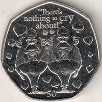 Остров Мэн 50 пенсов, 2021 Алиса в Зазеркалье - Траляля и Труляля UNC