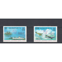 Корабли. Авиация. 100 лет ВПС. Доминика. 1974. 2 марки. Michel N 417-418 (1,9 е).