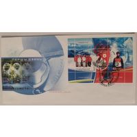 Конверт первого дня гашения "Белорусские спортсмены на ХХ зимних Олимпийских играх в Турине"