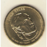 1 доллар 2009 г. 10-й президент Джон Тайлер (1841-1845), "Р"